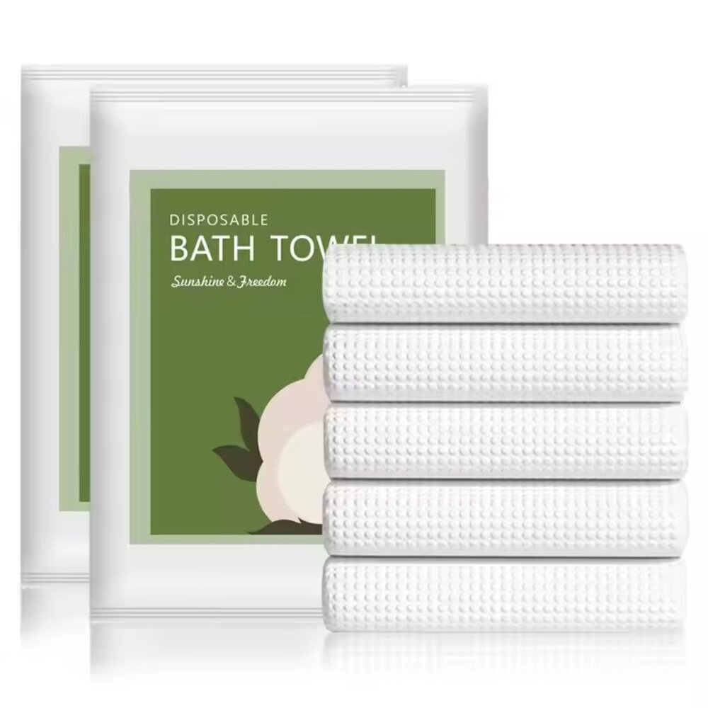 Individually Wrapped Disposable Bath & Shower Towels (10 pack)